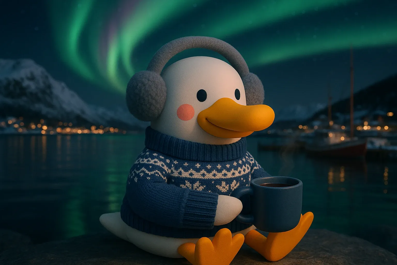 Snowy Norwegian landscape at dusk