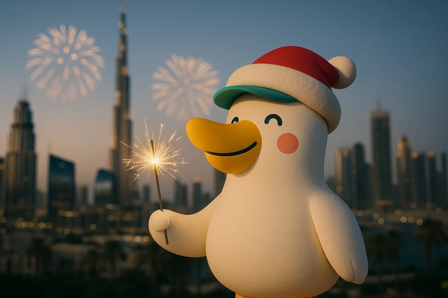 City skyline lit up for New Year celebrations